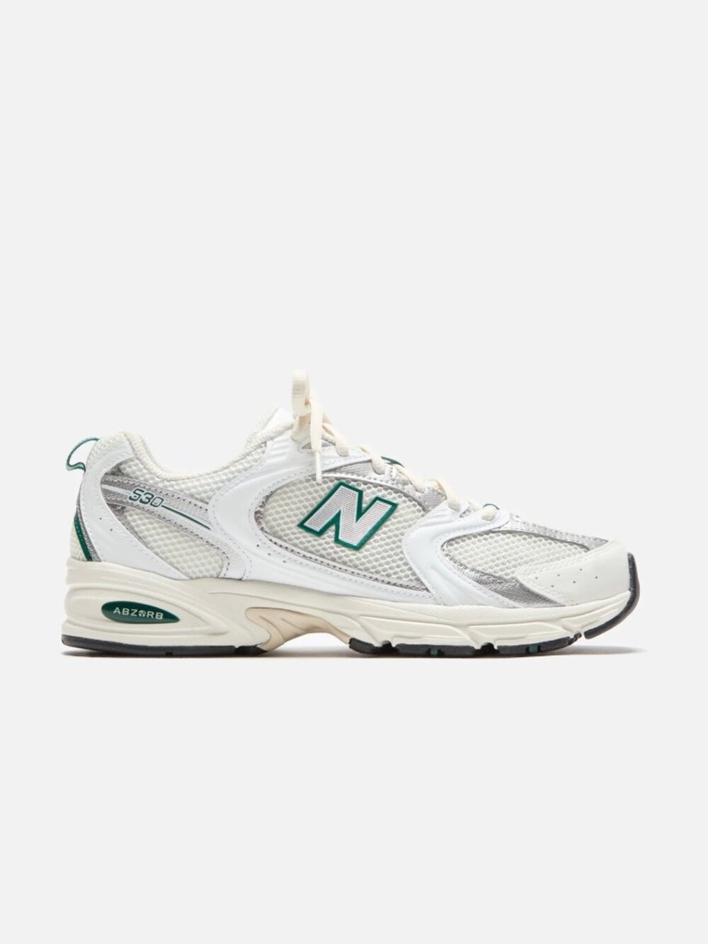 New Balance 530 MR530SX White Silver Green Sneakers US M 10 / W 12 EU 44.5